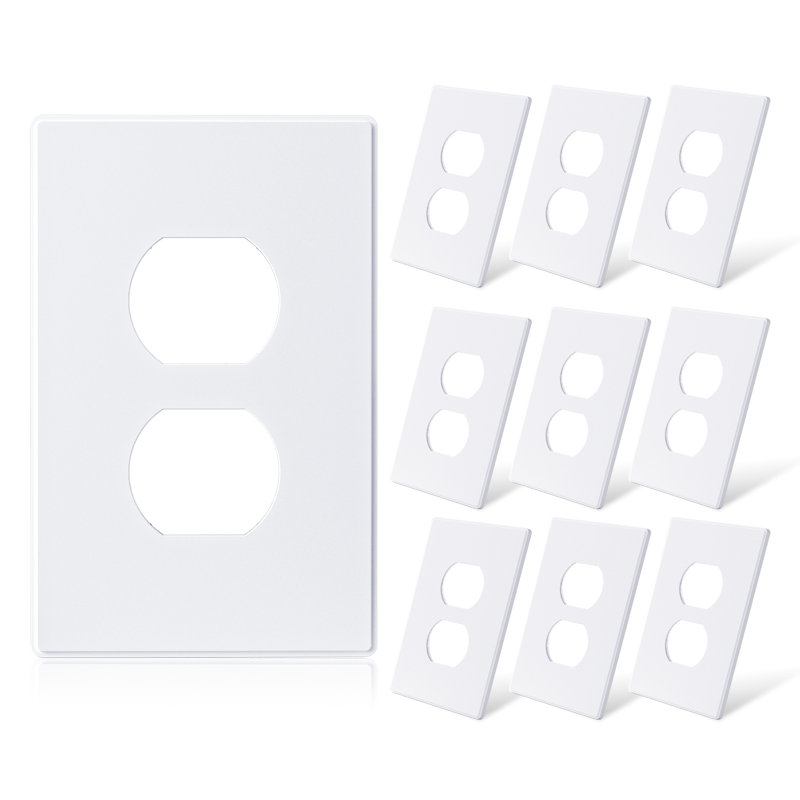 Sans objet 2 - plaque murale de sortie double en bande, Blanc