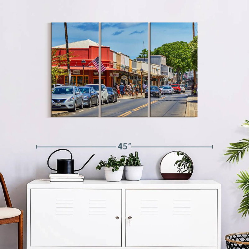 «Hawaii's Lahaina Town», reproduction d'art sur toile, H 24 po x l 38 po x P 1,25 po