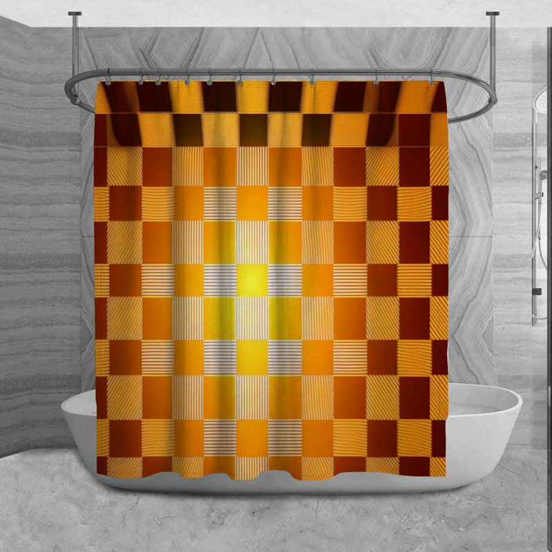 Rideau de douche à carreaux Murtie, H 84 po x l 70 po