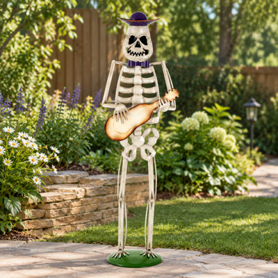 Statue de halloween en forme de guitare squelette d'Halloween