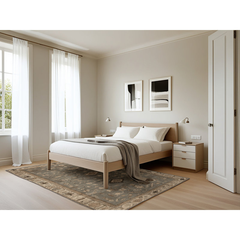 Tapis turc gris lavable à la machine, Rectangle 5 pi x 7 pi