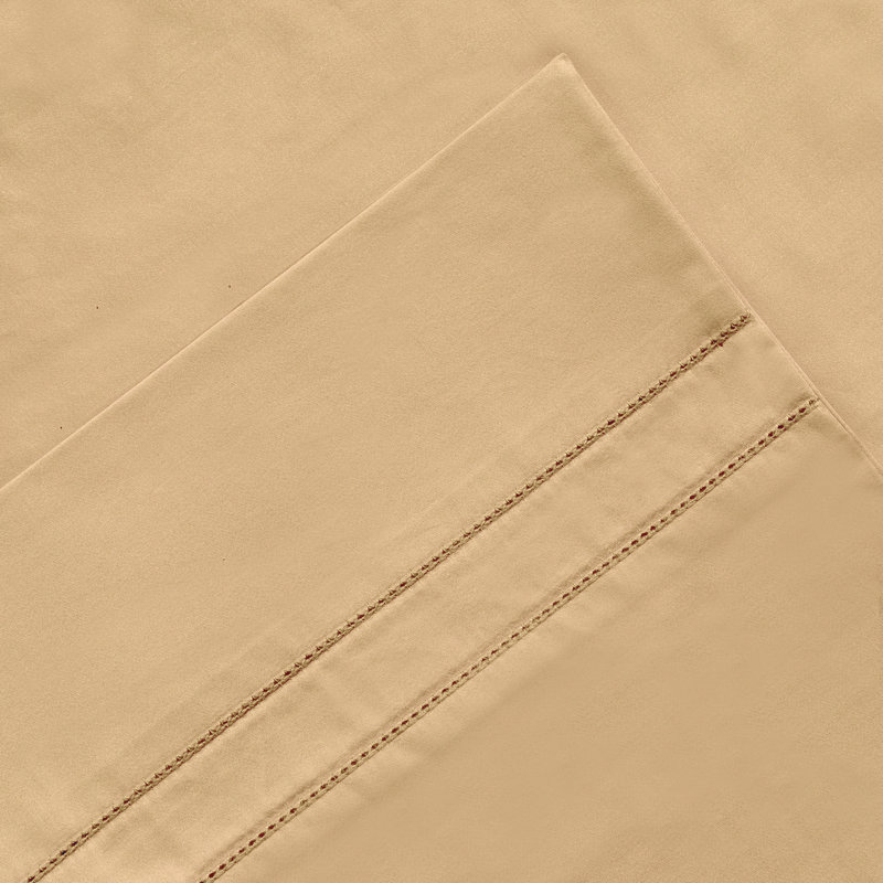 Pointehaven 620 Thread Count 100% Long Staple Cotton Deep Pocket Sheet Set, Iced Coffee, Queen