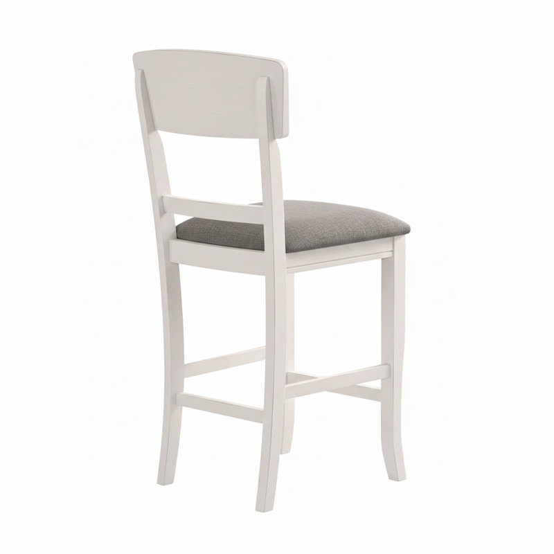 Ensemble de chaises à hauteur de comptoir à dossier courbé en tissu blanc / gris Sitwell