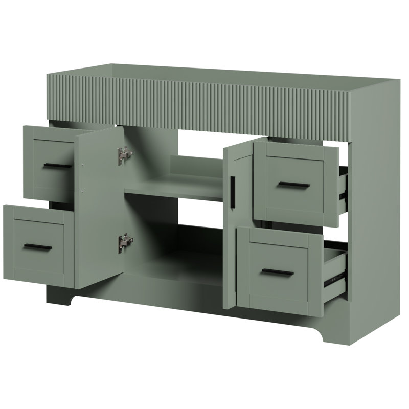 Base de meuble-lavabo simple autoportant Breonica de 48 po, comptoir d'évier non inclus, Vert