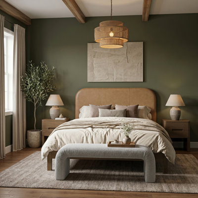 Caswell Vegan Leather Upholstered Bed