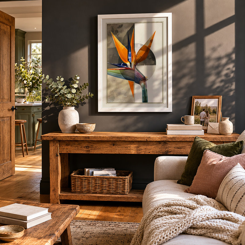 Geometric Paradise Modern - Framed Print, A4 - 29.7 x 21.0 cm, White