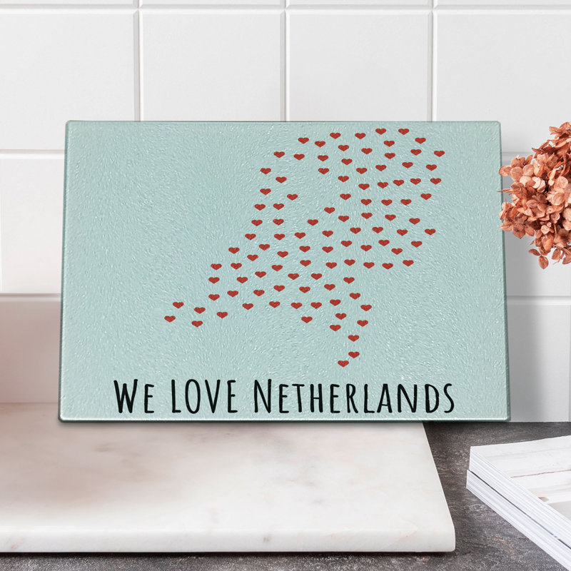 East Urban Home Glass Amsterdam Cutting Board
