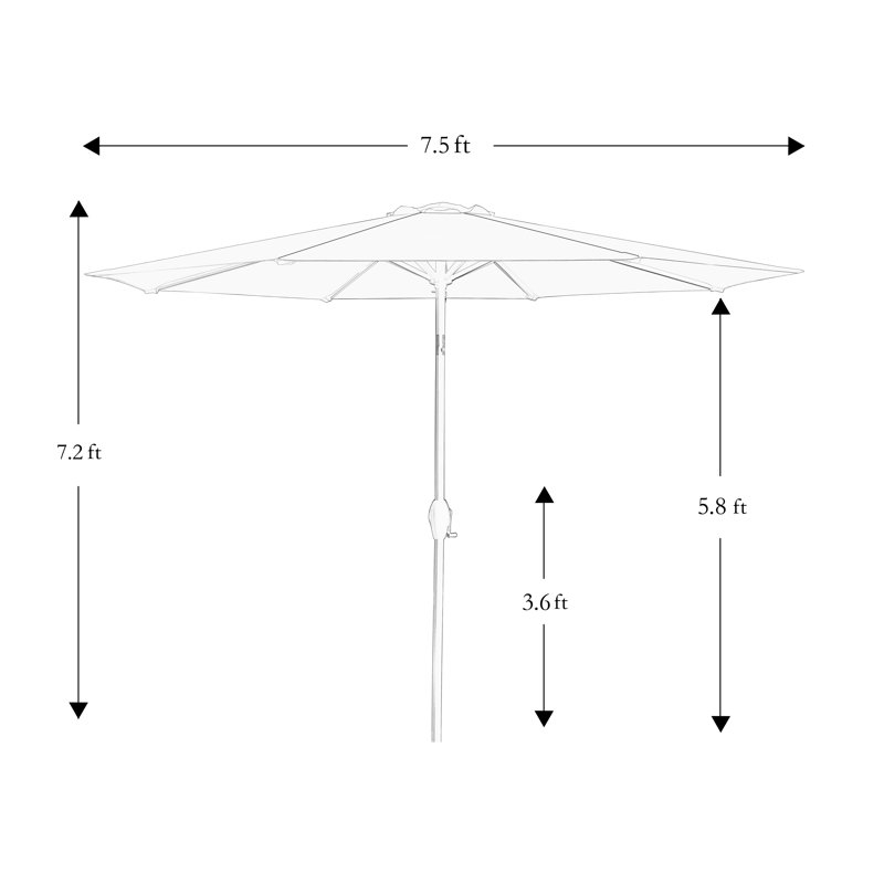 Parasol de marché inclinable Germar, Brun, H 86,4 po x l 90 po x P 90 po