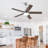 42 Inch Ceiling Fan with Light for Bedroom, Living Room - Remote Control, 3 Color Dimmable LED & Memory Function, Reversible DC motor, 1/4/8H Timer