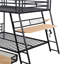 Lit superposé en métal avec bureau intégré