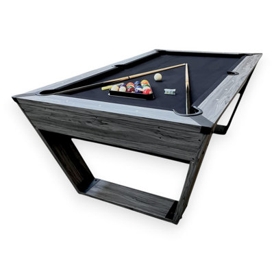 Neptune 7-ft Pool Table With Black Felt, Ball Return Pockets & Accessories