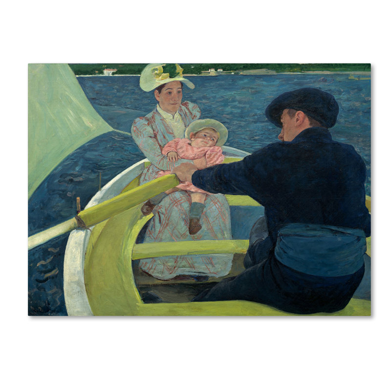 "the bateauing party 1893-94" par reproduction d’art sur toile tendue Mary Cassatt, H 35 po x l 47 po
