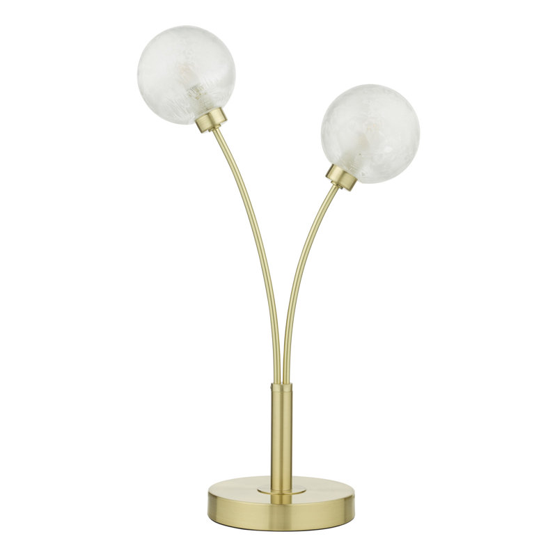 Avari 2 Light Table Lamp Glass, Satin Brass