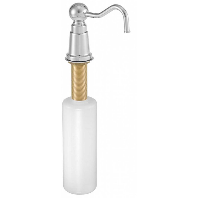 Modern Farmhouse Kitchen Sink Deck Mount Liquid Soap Dispenser with Refillable 12 oz Bottle, Bronze
