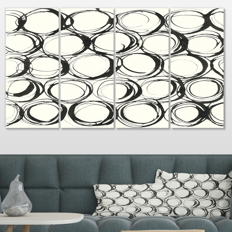 « minimaliste noir et blanc ii », reproduction d’impression à multiples images sur toile