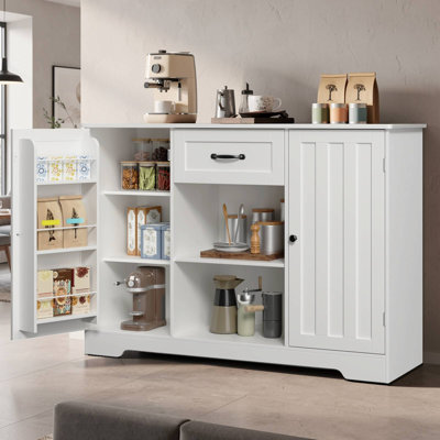 45.7''W Sideboard with Pantry Doors, Adjustable Shelves and Large Drawer