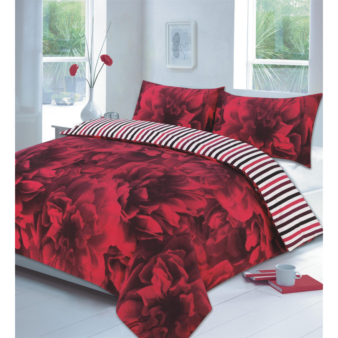 Cotton Blend Floral Duvet Cover Set with Pillowcases Included