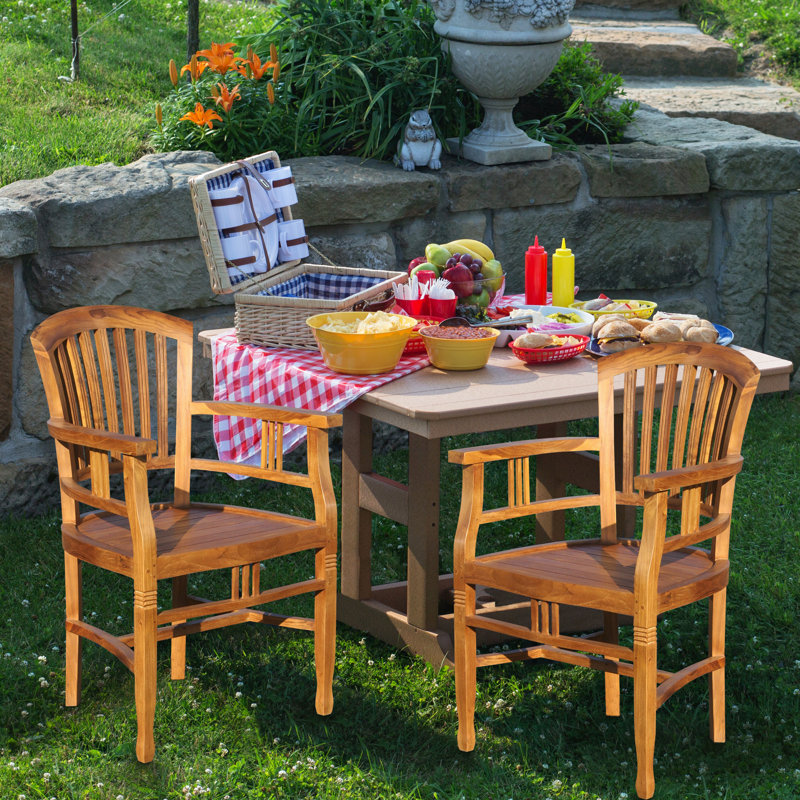 Clarisse Teak Patio Dining Arm Chair
