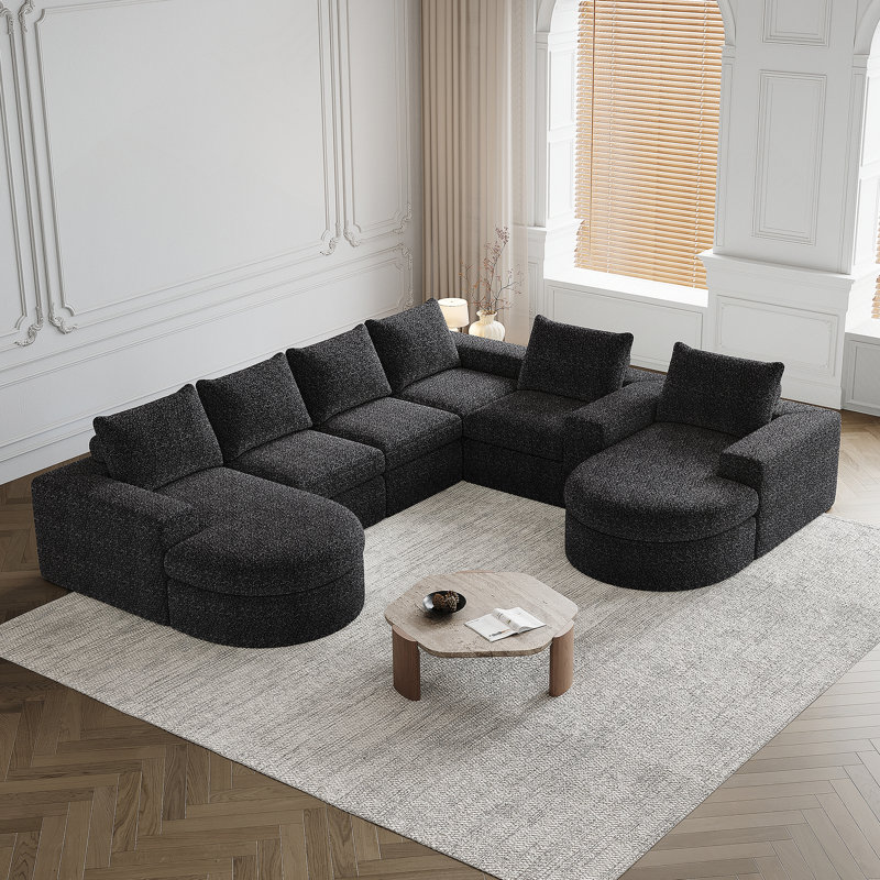 Canapé modulaire Chenille Cloud, Chenille noir