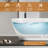 KAKUSIGA 63 inch Freestanding Tub Solid Surface Stone Resin Soaking Bathtub