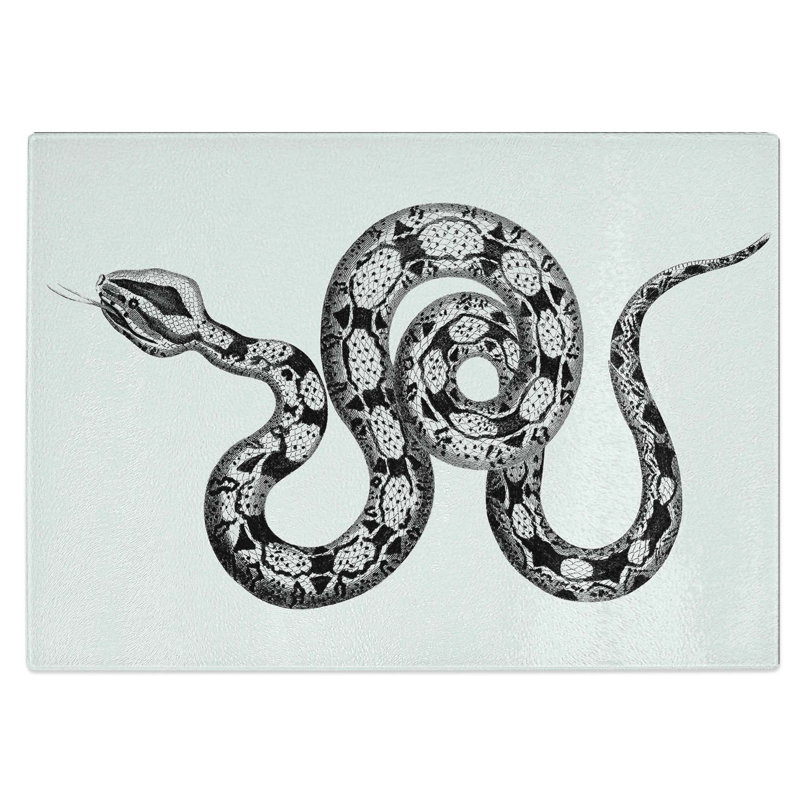 Tempered Glass Boa Constrictor Snake Chopping Board, 28.5 cm W x 20 cm L