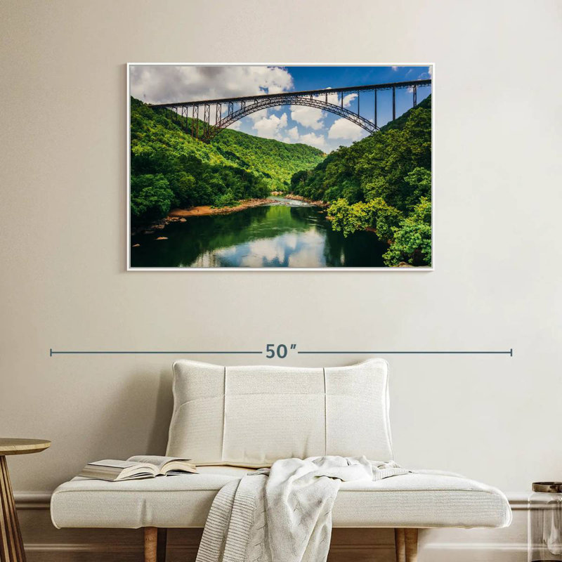 Pont New River Gorge, Cadre flottant blanc, 40 po x 27 po