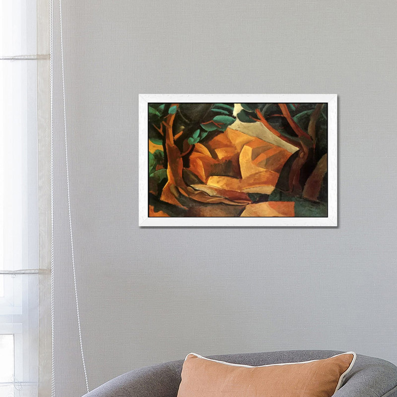 Landscape with Two Figures by Pablo Picasso - 1 Piece Painting on Canvas, 66.04 cm H x 45.72 cm W, White Framed