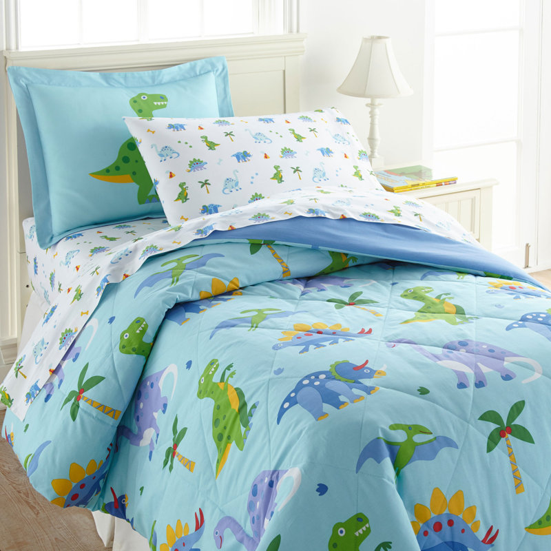 Ensemble de draps 100% coton Wildkin - Draps doux et confortables - Dinosaur Land