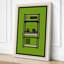 Shelving Unit in Green Minimalist 1 Piece Wrapped Canvas Wall Art-1489740551-1489740550