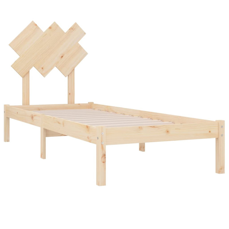 Bed Frame Solid Wood, natural, Small Single (2'6)
