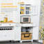 Buffet de cuisine autoportant de 67 po avec huche, garde-manger avec support à micro-ondes, tablette réglable, 2 tiroirs, blanc HOMcom