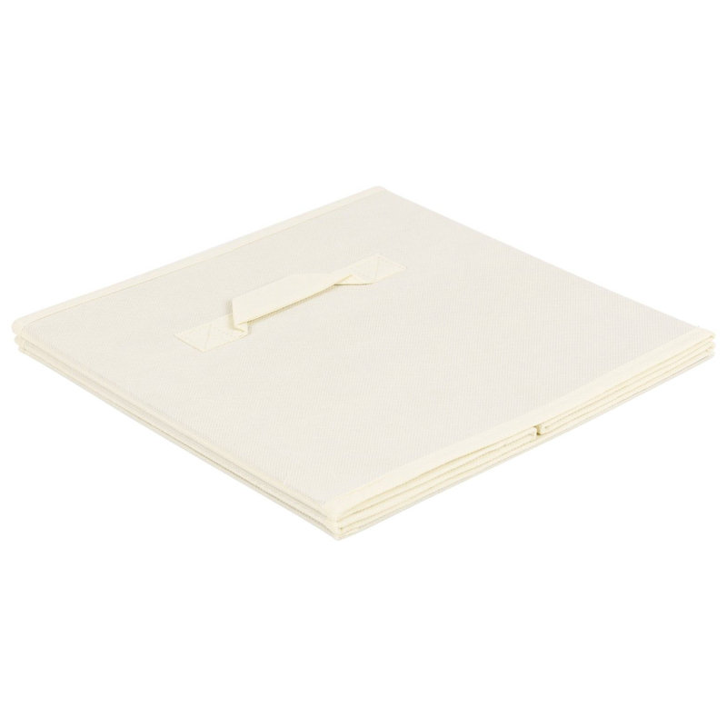 Rebrilliant Fabric Decorative Bin, 27cm H x 21.5cm W x 24.5cm D, Cream