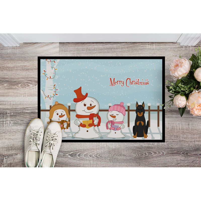 Tapis extérieur antidérapant Burlap Merry Christmas, Rectangle 1 pi 6 po x 2 pi 3 po