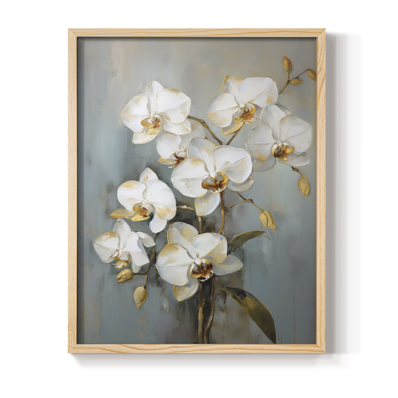 Impression encadrée FLORAL Series CXC III - bois massif, H 30 po x l 24 po