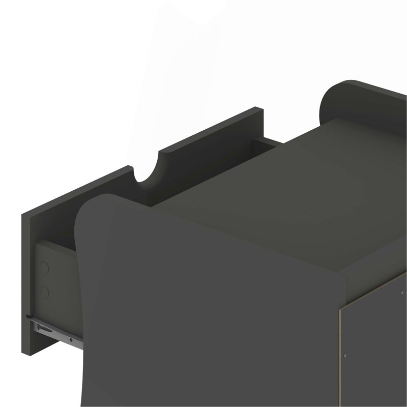 Coney 20" Nightstand In Charcoal Gray (2-Drawer), Charcoal Gray