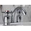 Robinet de salle de bain central à 4 poignées à 3 trous à fixation sur le comptoir avec robinet escamotable en plastique Kingston Brass-25314371