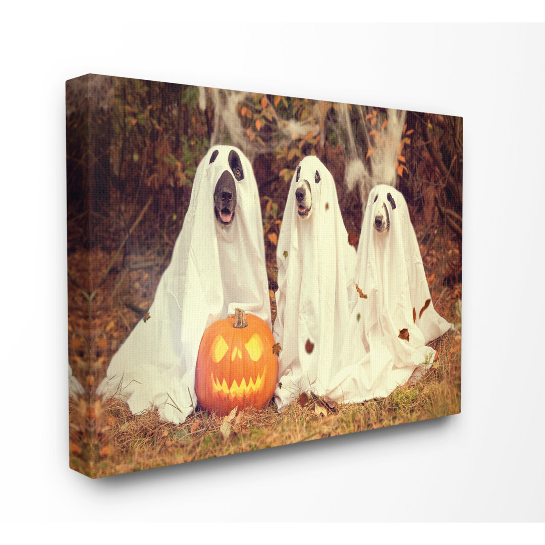 " Vintage Photography Halloween Pumpkin And Ghost Dogs " by Daphne Polselli The Holiday Aisle®