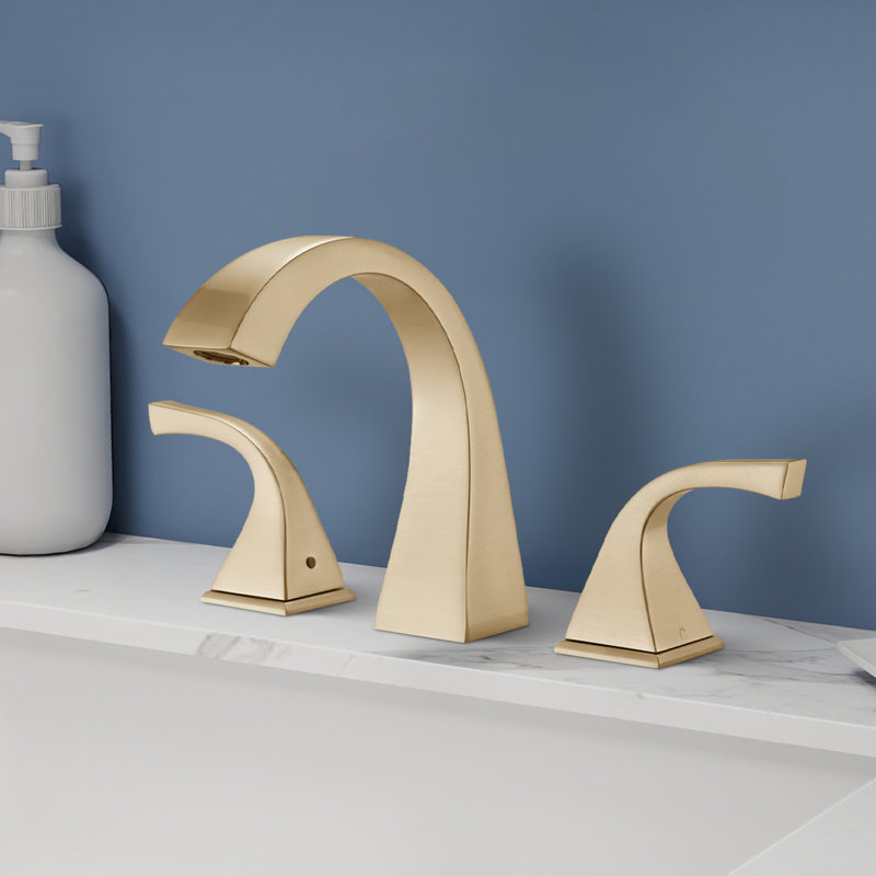 Robinet de lavabo de salle de bain à deux poignées Topcraft avec égouttoir escamotable, Or brossé