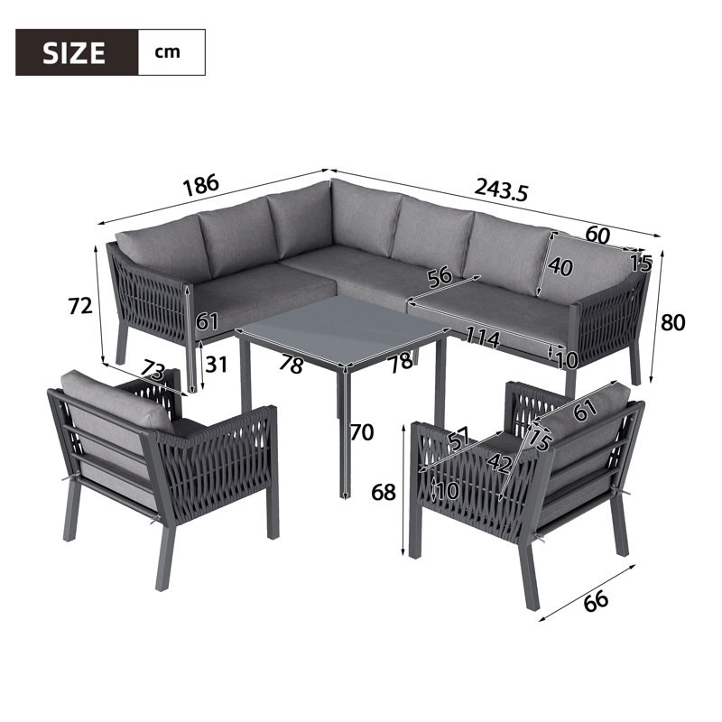 8-Person Patio Conversation Set With Cushions