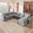 120*93" Modern U Shape Modular Sofa with Storage Ottoman