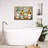 Farmhouse Sunflower Daisy Bathroom Decor Wall Art Rustic Hummingbird Yellow Floral Pictures Wall Decor Relax Soak Unwind Bathroom Sign Canvas Painting Prints Artwork Framed For Bedroom 24"X16"