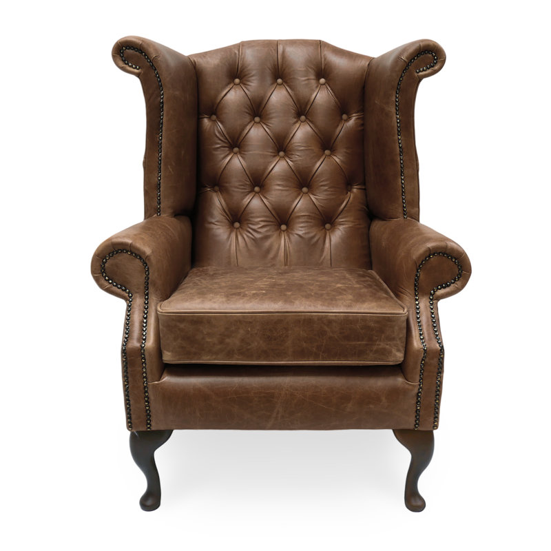 Picabo Upholstered Wingback Chair, Brown