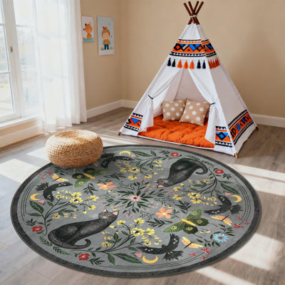 Tapis rétro lavable à la machine avec un envers en caoutchouc pour le salon Tapis de salle à manger antidérapant facile à nettoyer pour la chambre à coucher