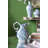Decorative Porcelain Pitcher with Floral Patterns - 9" x 5" x 10" - Blue /White