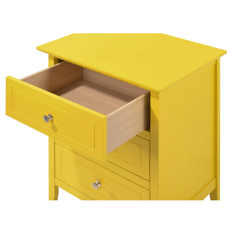 Table de chevet moderne jaune pour votre chambre à coucher, Jaune