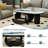 47.4”Contemporary Oval Coffee Table With Glossy Sintered Stone Top，Black Base and Drawer For Living Room-1703832148