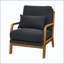 Chaise longue en bois avec revêtement Nubby et support double-131541654