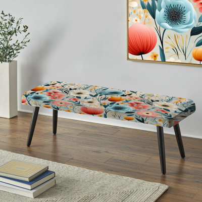 Banc rembourré éclectique noir