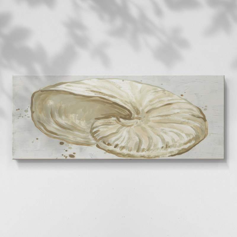 Neutre coquille Fresco I - Toile tendue avec châssis - Prêt à accrocher, H 12 po x l 30 po