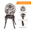 Ensemble bistro 3 pièces pour table bistro et chaises d'extérieur, bistro en aluminium coulé à motif rose pour balcon de jardin, résistance durable à la rouille et aux intempéries, bronze rose-128722902